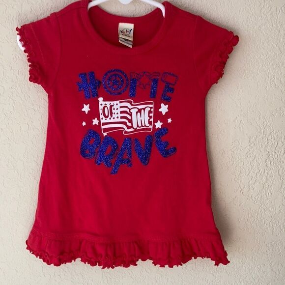 Girls Home of The Brave T-shirt - Picture 1 of 7